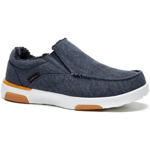 image:imageOrthoComfoot Mens Orthopedic Comfortable SlipOn Shoes with Arch Support Orthotic Loafers for Plantar Fasciitis Canvas Leisure Vintage Flat Walking Shoes for Foot and Heel Pain ReliefW1adenim Builtin Fleece Lining 