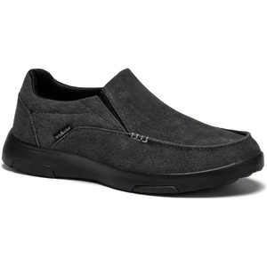 image:imageOrthoComfoot Mens Orthopedic Comfortable SlipOn Shoes with Arch Support Orthotic Loafers for Plantar Fasciitis Canvas Leisure Vintage Flat Walking Shoes for Foot and Heel Pain ReliefW2black