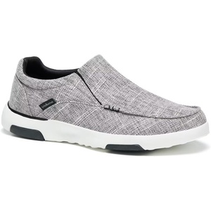 image:imageOrthoComfoot Mens Orthopedic Comfortable SlipOn Shoes with Arch Support Orthotic Loafers for Plantar Fasciitis Canvas Leisure Vintage Flat Walking Shoes for Foot and Heel Pain ReliefLight Grey