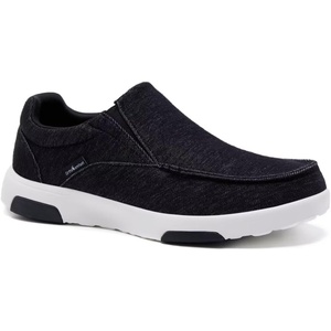 image:imageOrthoComfoot Mens Orthopedic Comfortable SlipOn Shoes with Arch Support Orthotic Loafers for Plantar Fasciitis Canvas Leisure Vintage Flat Walking Shoes for Foot and Heel Pain ReliefW12dark Black