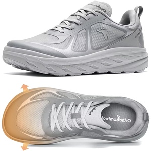 image:imageOrthoComfoot Mens Orthopedic Diabetic Wide Running Shoes Comfortable Arch Support Sneakers for Plantar Fasciitis Foot amp Heel Pain Relief  Casual Work Walking ShoesK2gray