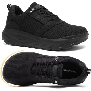 image:imageOrthoComfoot Mens Orthopedic Diabetic Wide Walking Shoes Comfortable Arch Support Plantar Fasciitis Fashion Sneakers Casual Hammer Toes Swollen Tennis Sports Shoes for Heel and Foot Pain ReliefK1black
