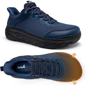 image:imageOrthoComfoot Mens Orthopedic Diabetic Wide Walking Shoes Comfortable Arch Support Sneakers for Plantar Fasciitis Flat Feet Neuropathy Foot Pain Relief Wide Toe Box for Casual Daily ComfortK2dark Blue
