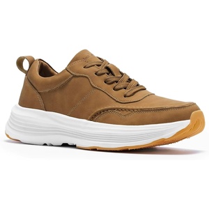 image:imageOrthoComfoot Mens Orthopedic Leather Dress Walking Shoes Comfortable Arch Support Plantar Fasciitis Flat Feet Sneakers Casual Business Work Orthotic Thick Sole Foot Heel Pain Relief OxfordsW2brown