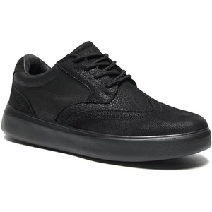 image:imageOrthoComfoot Mens Orthopedic Leather Dress Walking Shoes Comfortable Plantar Fasciitis Oxford with Arch Support Flat Feet Casual Business Work Shoes for Foot and Heel Pain ReliefW1black