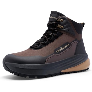 image:imageOrthoComfoot Mens Orthopedic Wide Waterproof Hiking Boots Comfortable Arch Support for Plantar Fasciitis Trail Running ShoesOrthotic NonSlip Work Mid Ankle Boots for Foot and Heel Pain ReliefK1brown