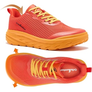 image:imageOrthoComfoot Orthopedic Diabetic Mens Wide Shoes Comfortable Arch Support Running Sneakers Plantar Fasciitis Wide Toe Box Work Tennis Outdoor Walking Shoes for Swollen Feet Heel PainK4orange Red