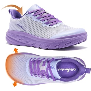 image:imageOrthoComfoot Womens Orthopedic Diabetic Wide Running Shoes Comfortable Casual Arch Support Plantar Fasciitis Fashion Sneakers High Arch Work Tennis Walking ShoesK4purple