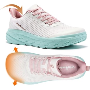 image:imageOrthoComfoot Womens Orthopedic Diabetic Wide Running Shoes Comfortable Casual Arch Support Plantar Fasciitis Fashion Sneakers High Arch Work Tennis Walking ShoesK2pink White