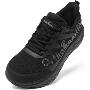image:imageOrthoComfoot Womens Orthopedic Diabetic Wide Walking Shoes Comfortable Casual Arch Support Orthotic Plantar Fasciitis Sports Sneakers Swollen Feet Running Shoes for Foot and Heel Pain ReliefK1black
