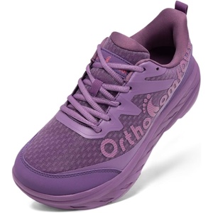 image:imageOrthoComfoot Womens Orthopedic Diabetic Wide Walking Shoes Comfortable Casual Arch Support Orthotic Plantar Fasciitis Sports Sneakers Swollen Feet Running Shoes for Foot and Heel Pain ReliefK3purple