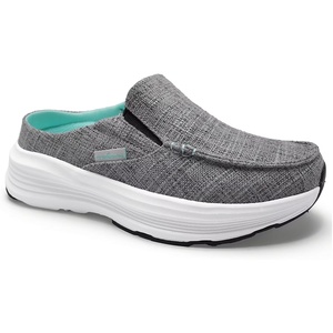 image:imageOrthoComfoot Womens Orthopedic Slip On Loafers Walking Shoes Comfortable Arch Support Slippers for Plantar Fasciitis Casual Soft Flat Feet Orthotic House Shoes for Foot and Heel Pain ReliefW4grey