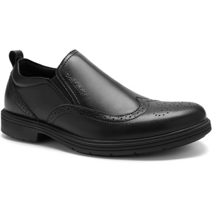 image:imageOrthopedic Business Leather Dress Shoes Comfortable Arch Support Plantar Fasciitis Formal Tuxedo Oxford for Mens Casual Modern Classic Wingtip Slip On Loafers for Foot and Heel Pain ReliefW1black