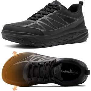image:imageOrthopedic Shoes for Men Diabetic Wide Comfortable Casual Arch Support Plantar Fasciitis Fashion Sneakers Work Tennis Orthotic High Arch Swollen Feet Walking Shoes for Foot Heel PainK1black