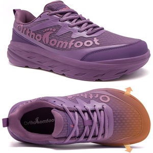 image:imageWomens Orthopedic Diabetic Wide Running Shoes Comfortable Casual Arch Support Plantar Fasciitis Orthotic Sneakers High Arch Swollen Work Tennis Sports Shoes for Foot and Heel Pain ReliefK3purple
