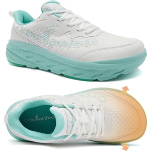 image:imageWomens Orthopedic Diabetic Wide Running Shoes Comfortable Casual Arch Support Plantar Fasciitis Orthotic Sneakers High Arch Swollen Work Tennis Sports Shoes for Foot and Heel Pain ReliefK2blueWhite