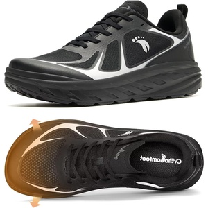 image:imageWomens Orthopedic Diabetic Wide Running Shoes Comfortable Casual Arch Support Plantar Fasciitis Sports Sneakers High Arch Orthotic Work Tennis Walking Shoes for Foot and Heel Pain ReliefK1black