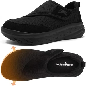 image:imageWomens Orthopedic Diabetic Wide Walking Shoes Comfortable Arch Support Plantar Fasciitis Orthotic Slip On Loafers Casual Hammer Toes Flat Feet Bunions Adjustable Shoes for Foot Heel and Pain ReliefK1black