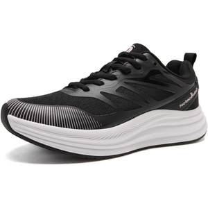 image:imageWomens Orthopedic Road Running Shoes Comfortable Arch Supports Plantar Fasciitis Orthotic Sports Athletic Sneakers Casual Flat Feet High Arch Tennis Work Walking Shoes for Foot Heel and Pain ReliefW1black