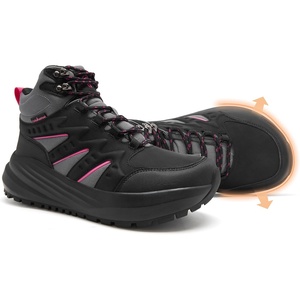 image:imageWomens Orthopedic Waterproof Hiking Boots Comfortable Wide Toe Box Plantar Fasciitis Arch Support Diabetic Walking Shoes Orthotic Outdoor Ankle Boots for Feet and Heel Pain ReliefK1black
