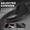 image:imageMens Orthopedic Business Chukka Boots Comfortable Arch Support Plantar Fasciitis Tuxedo Dress Leather Walking Ankle Mid Boot Orthotics Flat Feet Casual Oxford for Foot and Heel Pain ReliefW1black