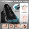 image:imageMens Orthopedic Business Leather Dress Shoes Comfortable Arch Support Plantar Fasciitis Formal Oxford Casual Orthotic Flat Feet Walking Shoes for Foot and Ankle Pain ReliefBlack