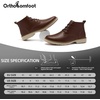image:imageMens Orthopedic Leather Chukka Boots Comfortable Arch Support Plantar Fasciitis Tuxedo Dress Walking Ankle Mid Derby Boot Orthotics Flat Feet Casual Wingtip Oxford for Foot and Heel Pain ReliefW2dark Brown