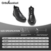 image:imageMens Orthopedic Leather Chukka Boots Comfortable Arch Support Plantar Fasciitis Tuxedo Dress Walking Ankle Mid Derby Boot Orthotics Flat Feet Casual Wingtip Oxford for Foot and Heel Pain ReliefW1black