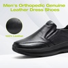 image:imageMens Orthopedic Leather Dress Walking Shoes Comfortable Orthotic Plantar Fasciitis Oxford Shoes with Arch Support Flat Feet Casual Business SlipOn Loafers for Foot and Heel Pain ReliefW1black