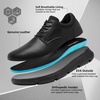 image:imageMens Orthopedic Wide Business Leather Dress Shoes  Arch Support Plantar Fasciitis Classic Oxford  Comfortable Cap Toe Orthotics Patent Tuxedo Sneakers for Foot and Heel Pain ReliefWk1black