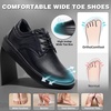 image:imageOrthoComfoot Mens Orthopedic Business Leather Dress Shoes  Wide Arch Support Plantar Fasciitis Orthotics Oxford  Cap Toe Comfort Patent Tuxedo Sneakers for Foot and Heel Pain ReliefK1black