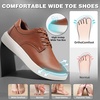 image:imageOrthoComfoot Mens Orthopedic Business Leather Dress Shoes  Wide Arch Support Plantar Fasciitis Orthotics Oxford  Cap Toe Comfort Patent Tuxedo Sneakers for Foot and Heel Pain ReliefK2brown