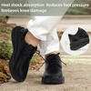 image:imageOrthoComfoot Mens Orthopedic Leather Dress Walking Shoes Comfortable Arch Support Business Work Oxfords for Plantar Fasciitis Orthotic Casual Thick Sole Sneakers for Foot and Heel Pain ReliefW1black