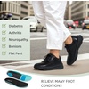 image:imageOrthoComfoot Mens Orthopedic Leather Dress Walking Shoes Comfortable Arch Support Business Work Oxfords for Plantar Fasciitis Orthotic Casual Thick Sole Sneakers for Foot and Heel Pain ReliefW1black