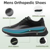 image:imageOrthoComfoot Mens Orthopedic Leather Dress Walking Shoes Comfortable Arch Support Business Work Oxfords for Plantar Fasciitis Orthotic Casual Thick Sole Sneakers for Foot and Heel Pain ReliefW1black