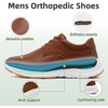 image:imageOrthoComfoot Mens Orthopedic Leather Dress Walking Shoes Comfortable Arch Support Business Work Oxfords for Plantar Fasciitis Orthotic Casual Thick Sole Sneakers for Foot and Heel Pain ReliefW2brown