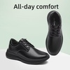 image:imageOrthoComfoot Mens Orthopedic Leather Dress Walking Shoes Comfortable Arch Support Business Work Oxfords for Plantar Fasciitis Orthotic Casual Thick Sole Sneakers for Foot and Heel Pain ReliefW1black