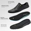 image:imageOrthoComfoot Mens Orthopedic Leather Dress Walking Shoes Comfortable Plantar Fasciitis Oxfords with Arch Support Business Diabetic SlipOn Loafers for Foot and Heel Pain ReliefW1black