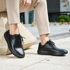 image:imageOrthoComfoot Mens Orthopedic Leather Dress Walking Shoes Comfortable Plantar Fasciitis Sneakers with Arch Support for Orthotic Casual Business Work Shoes for Foot and Heel Pain ReliefW1black