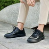 image:imageOrthoComfoot Mens Orthopedic Leather Dress Walking Shoes Comfortable Plantar Fasciitis Sneakers with Arch Support for Orthotic Casual Business Work Shoes for Foot and Heel Pain ReliefW1black