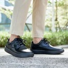 image:imageOrthoComfoot Mens Orthopedic Leather Dress Walking Shoes Comfortable Plantar Fasciitis Sneakers with Arch Support for Orthotic Casual Business Work Shoes for Foot and Heel Pain ReliefW1black