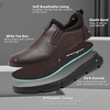 image:imageOrthoComfoot Mens Orthopedic Leather Loafers  Arch Support SlipOn Shoes for Plantar Fasciitis Flat Feet amp Heel Pain Relief Comfortable Casual Work Walking Dress ShoesK2dark Brown