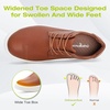 image:imageOrthoComfoot Mens Orthopedic Wide Leather Dress Walking Shoes Comfortable Arch Support Oxfords for Plantar Fasciitis Orthotic Casual Business Work Shoes for Foot and Heel Pain ReliefK2brown
