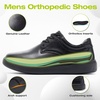 image:imageOrthoComfoot Mens Orthopedic Wide Leather Dress Walking Shoes Comfortable Arch Support Oxfords for Plantar Fasciitis Orthotic Casual Business Work Shoes for Foot and Heel Pain ReliefK1black