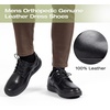 image:imageOrthoComfoot Mens Orthopedic Wide Leather Dress Walking Shoes Comfortable Arch Support Oxfords for Plantar Fasciitis Orthotic Casual Business Work Shoes for Foot and Heel Pain ReliefK1black