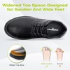 image:imageOrthoComfoot Mens Orthopedic Wide Leather Dress Walking Shoes Comfortable Arch Support Oxfords for Plantar Fasciitis Orthotic Casual Business Work Shoes for Foot and Heel Pain ReliefK1black