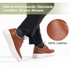 image:imageOrthoComfoot Mens Orthopedic Wide Leather Dress Walking Shoes Comfortable Arch Support Oxfords for Plantar Fasciitis Orthotic Casual Business Work Shoes for Foot and Heel Pain ReliefK2brown
