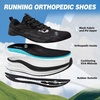 image:imageOrthoComfoot Womens Orthopedic Road Running Shoes Comfortable Arch Support Orthotic Plantar Fasciitis Athletic Sport Sneakers Casual High Arch Flat Feet Walking Shoes for Foot Heel and Pain ReliefW1black