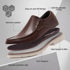 image:imageOrthopedic Business Leather Dress Shoes Comfortable Arch Support Plantar Fasciitis Formal Tuxedo Oxford for Mens Casual Classic Modern Wingtip Slip On Loafers for Foot and Heel Pain ReliefW2dark Brown