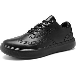 image:imageMens Orthopedic Business Leather Dress Shoes Comfortable Arch Support Plantar Fasciitis Formal Oxford Casual Orthotic Flat Feet Walking Shoes for Foot and Ankle Pain ReliefBlack